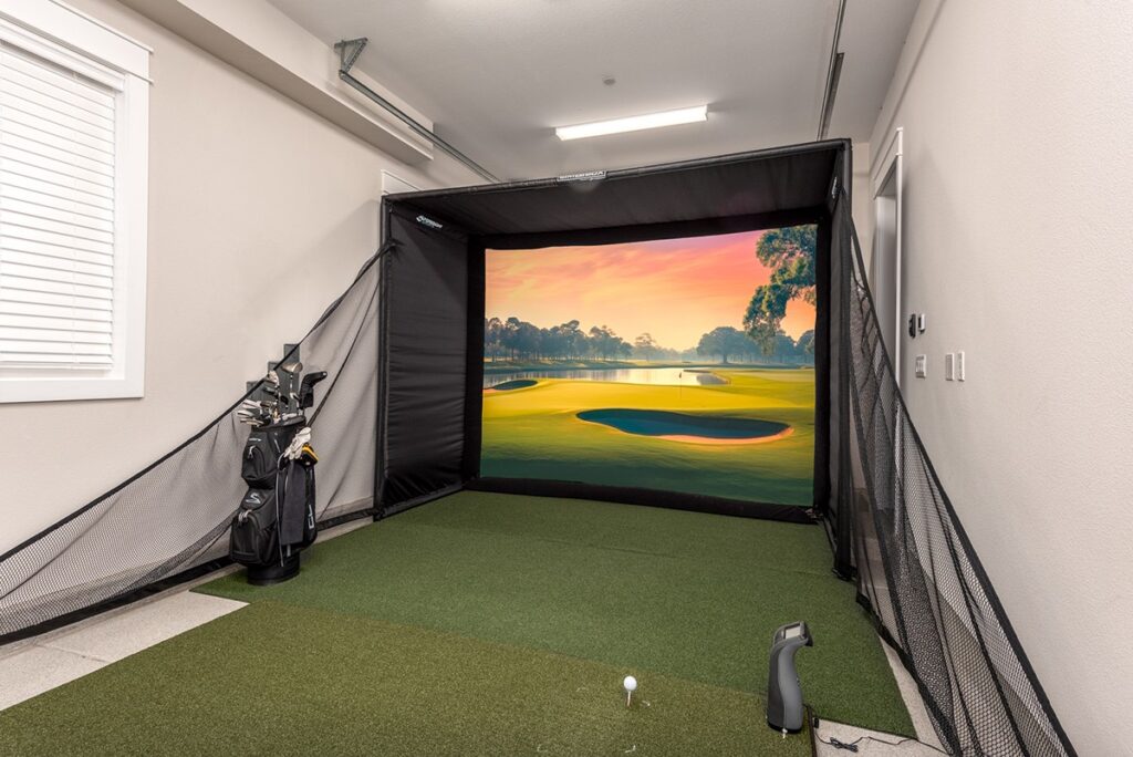 A high-tech AV installation for a virtual golfing green.